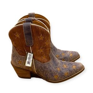 Dingo Women's American Flag Western Cowboy Boots, Distressed, LIBERTY, 11